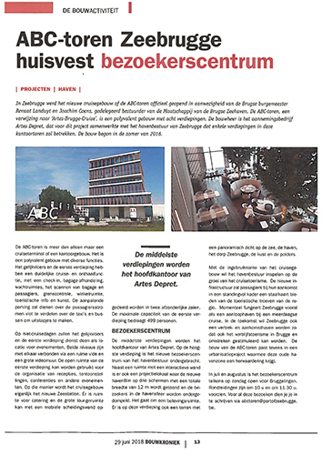 Bouwkroniek - ABC-toren Zeebrugge huisvest bezoekerscentrum
